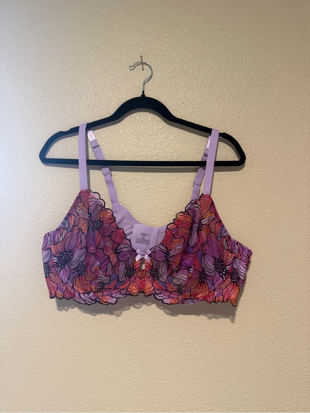 Savage X Fenty Lavender Floral Lace Wireless Bralette